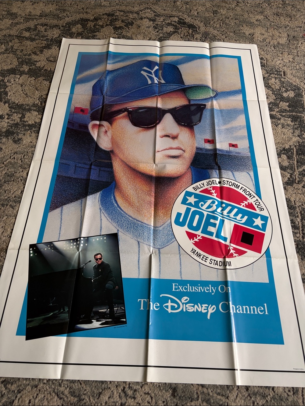 Billy Joel Yankee Stadium Poster - Blue Graphic Promo Disney channel